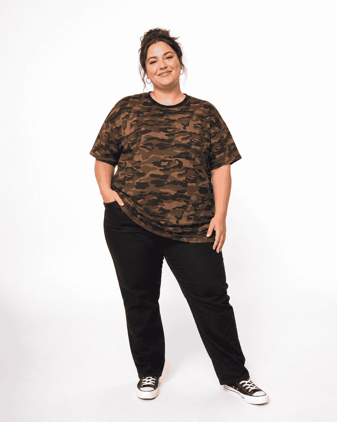 Tee-shirt camouflage unisexe grande taille