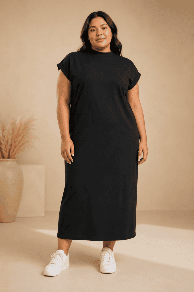 Robe longue en coton grande taille – coupe ample du XL au 5XL