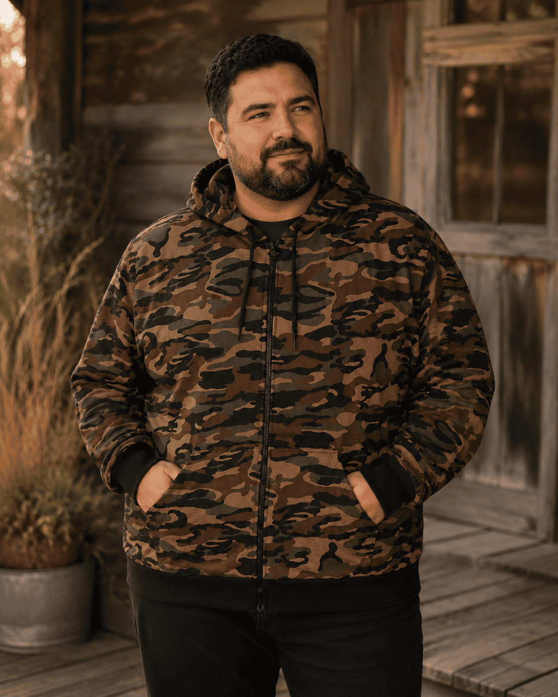 Sweat zippe grande taille à capuche